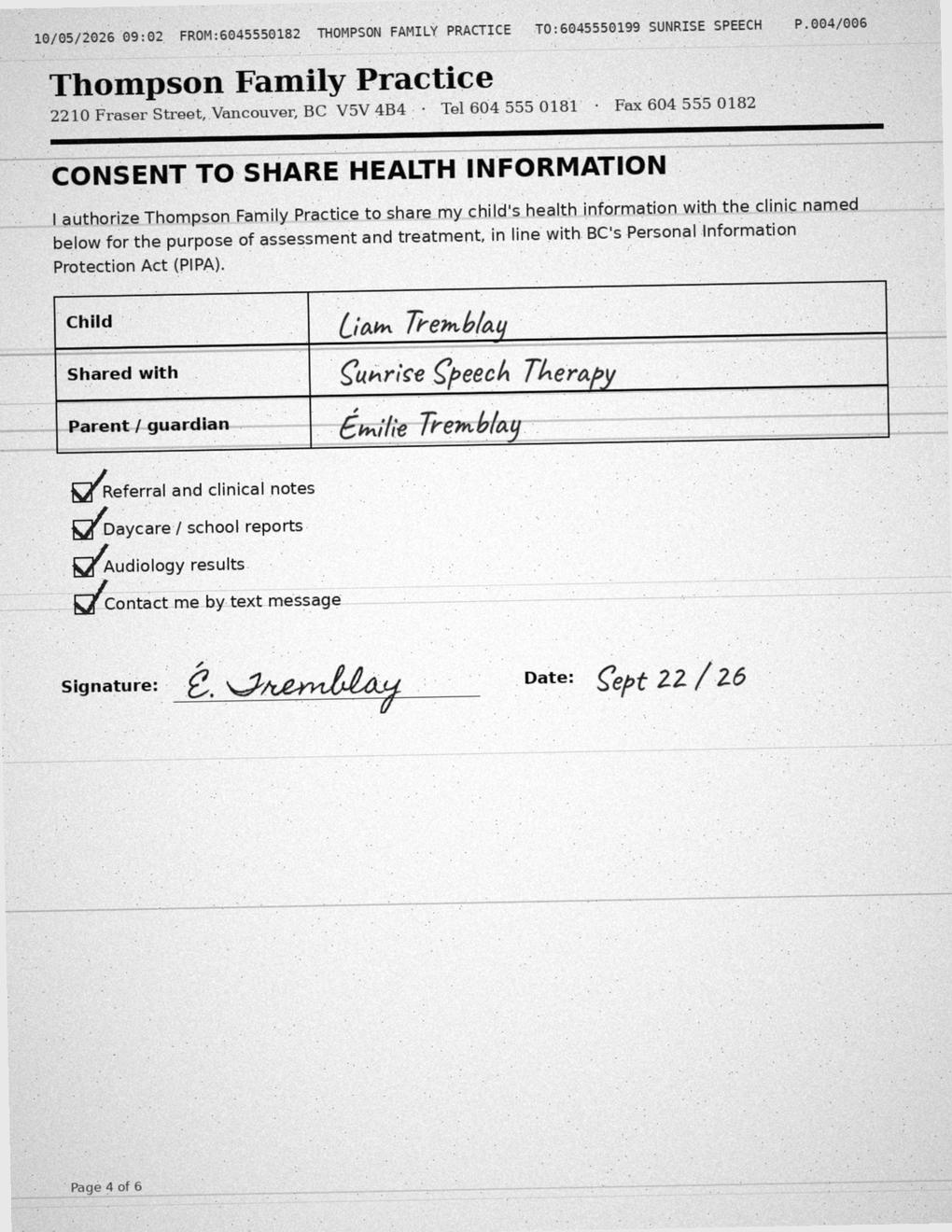Consent form, page 4